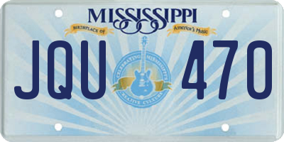 MS license plate JQU470