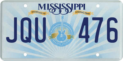 MS license plate JQU476
