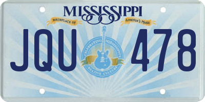 MS license plate JQU478
