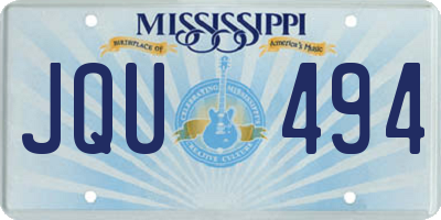 MS license plate JQU494