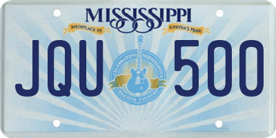MS license plate JQU500