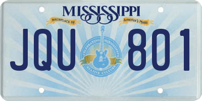 MS license plate JQU801