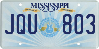 MS license plate JQU803