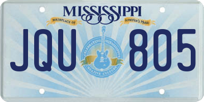 MS license plate JQU805