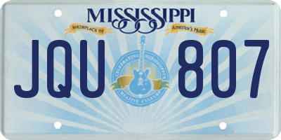 MS license plate JQU807