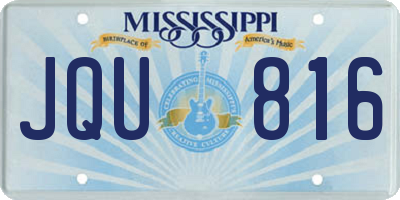 MS license plate JQU816