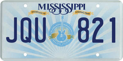 MS license plate JQU821