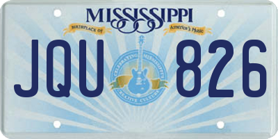 MS license plate JQU826