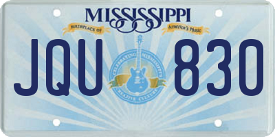 MS license plate JQU830