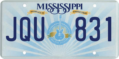 MS license plate JQU831