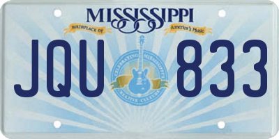 MS license plate JQU833
