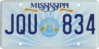 MS license plate JQU834