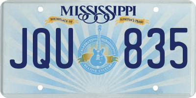 MS license plate JQU835