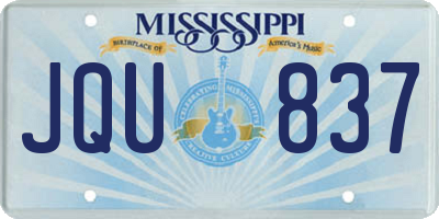 MS license plate JQU837