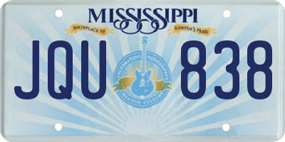 MS license plate JQU838
