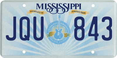 MS license plate JQU843