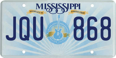 MS license plate JQU868