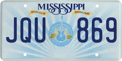 MS license plate JQU869