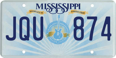 MS license plate JQU874