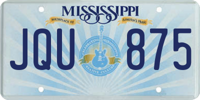 MS license plate JQU875