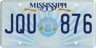 MS license plate JQU876