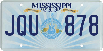 MS license plate JQU878