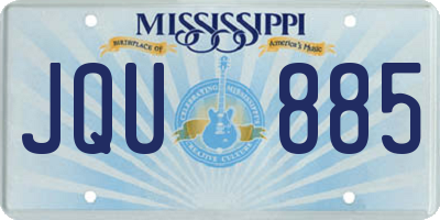 MS license plate JQU885