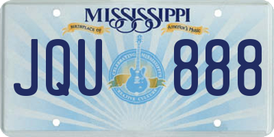 MS license plate JQU888