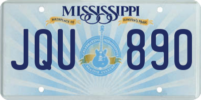 MS license plate JQU890
