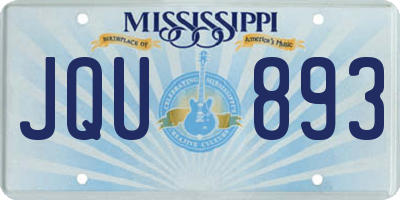 MS license plate JQU893