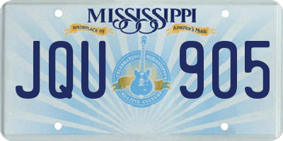 MS license plate JQU905