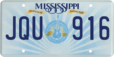 MS license plate JQU916