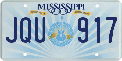MS license plate JQU917