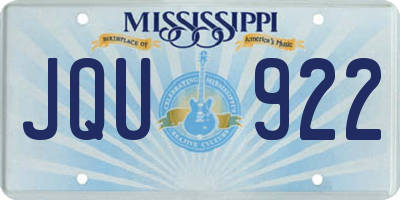 MS license plate JQU922
