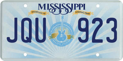 MS license plate JQU923