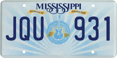 MS license plate JQU931