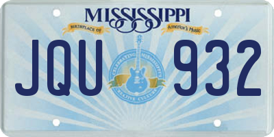 MS license plate JQU932