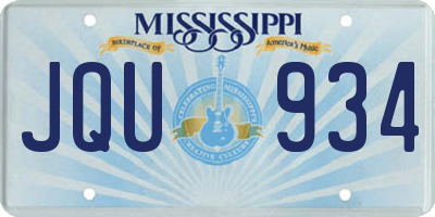 MS license plate JQU934