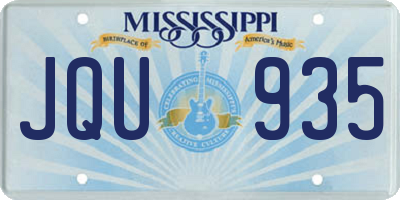 MS license plate JQU935