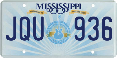 MS license plate JQU936