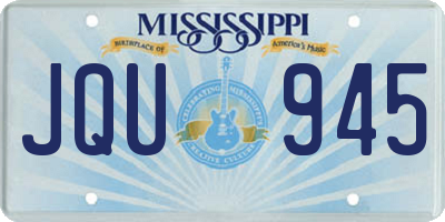 MS license plate JQU945