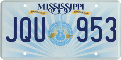 MS license plate JQU953