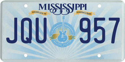 MS license plate JQU957