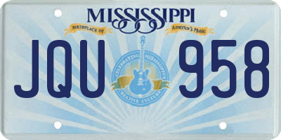 MS license plate JQU958