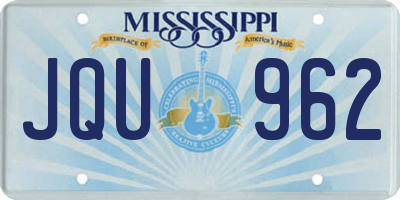 MS license plate JQU962