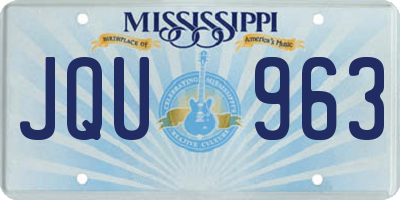 MS license plate JQU963
