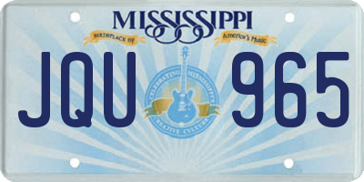 MS license plate JQU965