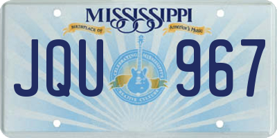 MS license plate JQU967
