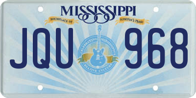 MS license plate JQU968