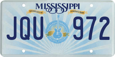 MS license plate JQU972